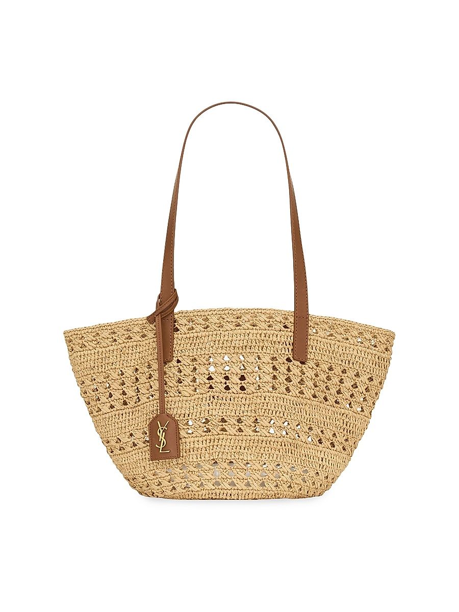 Women's Panier Small Shoulder Bag in Raffia - Natural