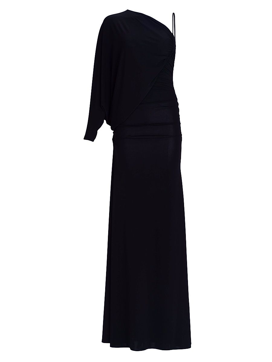 Women's Shiri Jersey One-Shoulder Gown - Black - Size Large
