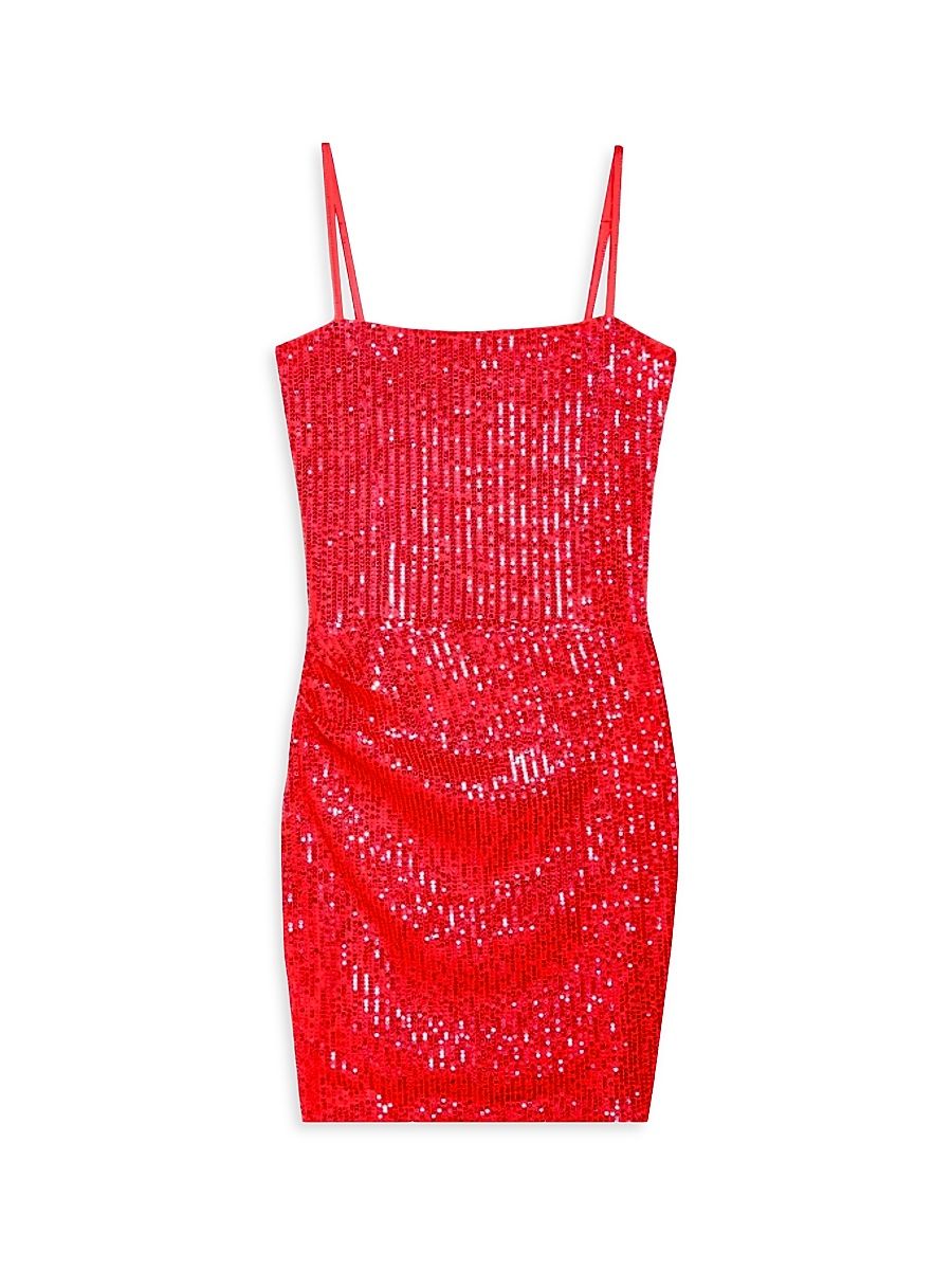 Girl's Maddy Sequin Dress - Ruby - Size 10