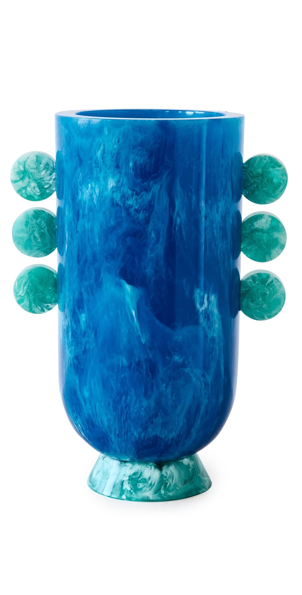 Jonathan Adler Mustique Ripple Resin Vase Blue One Size