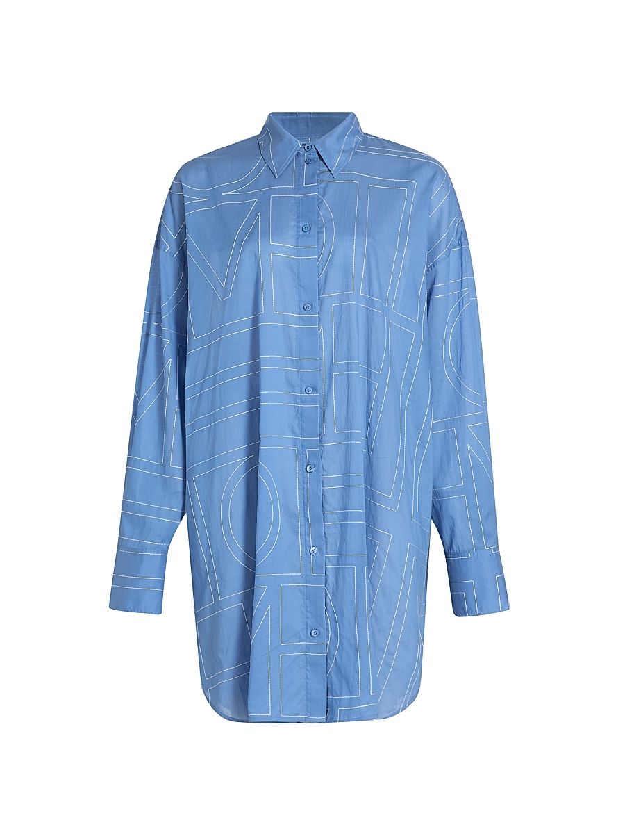 Women's Monogram Long Summer Shirt - Cobalt - Size 12