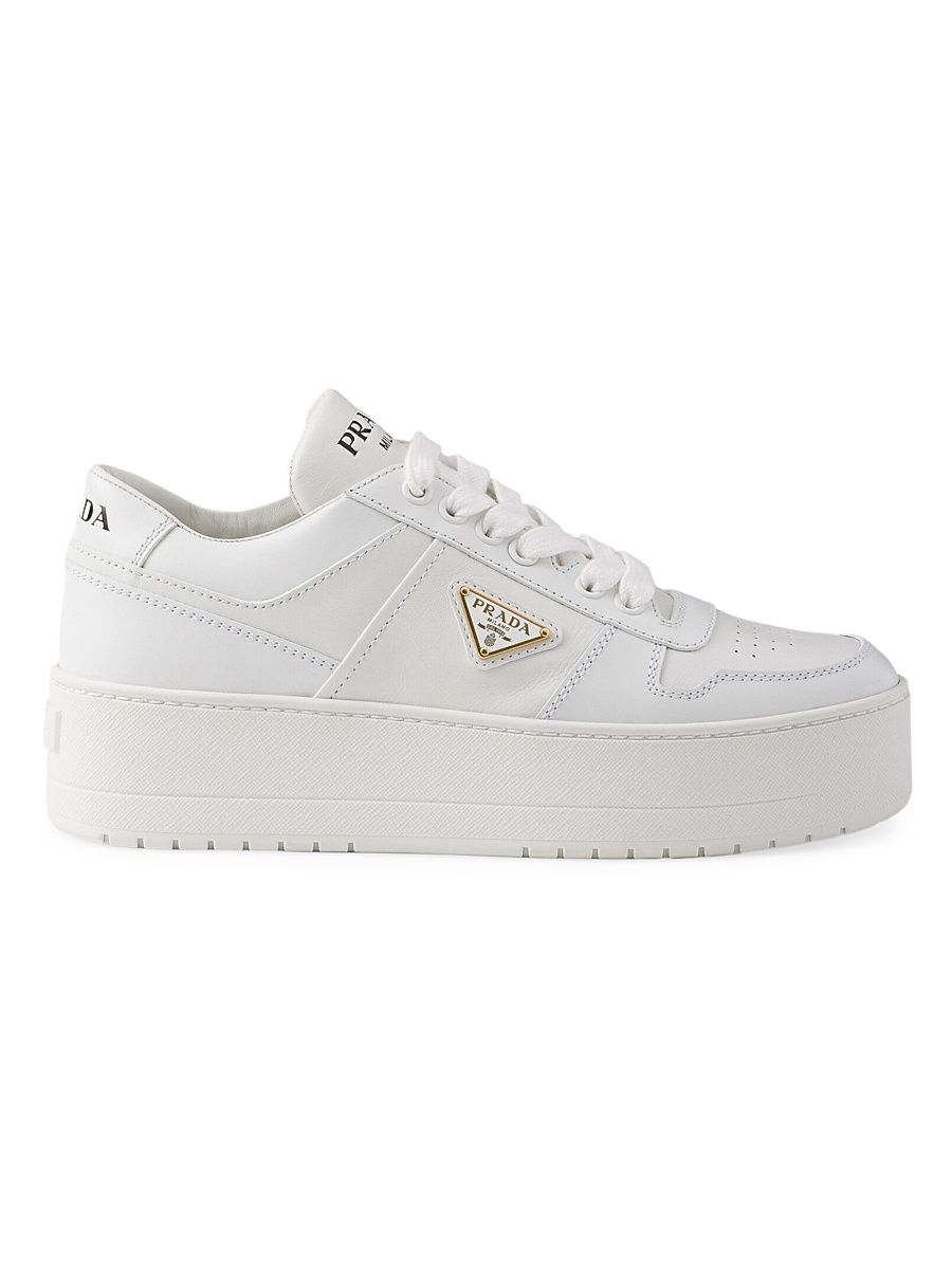 Women's Downtown Bold Leather Sneakers - White - Size 10