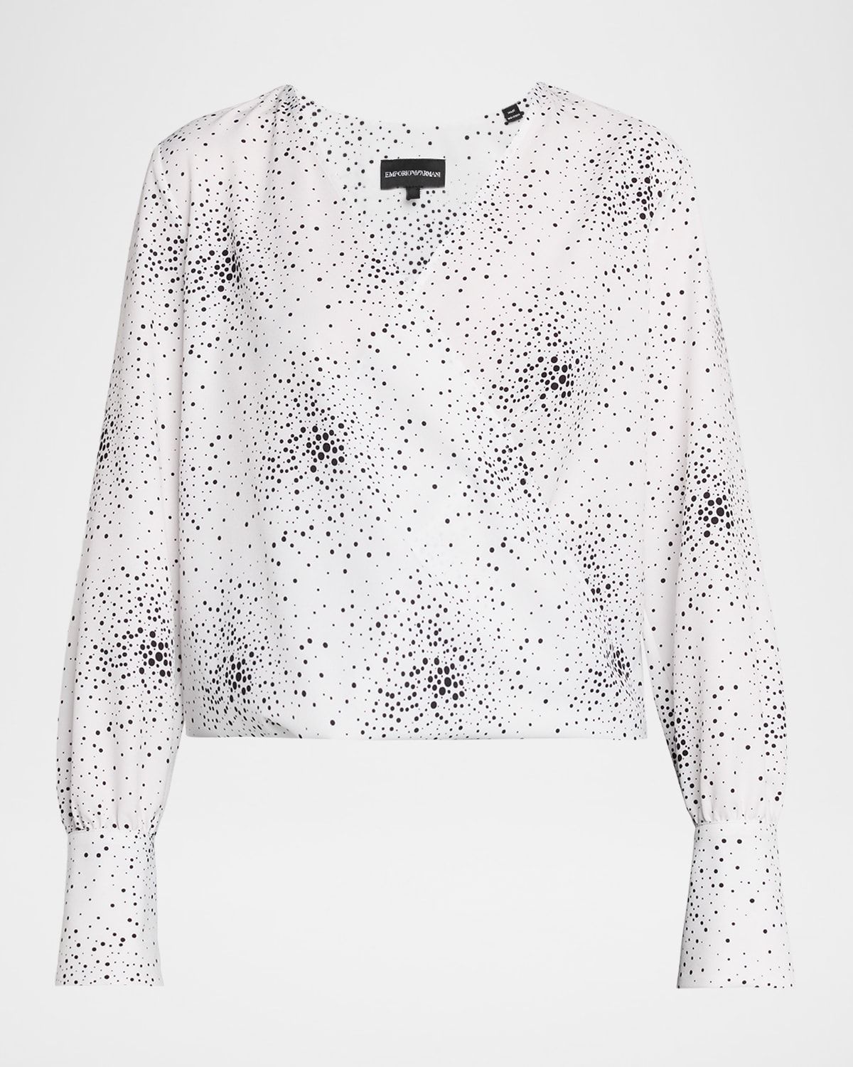 Dotted Surplice Blouse