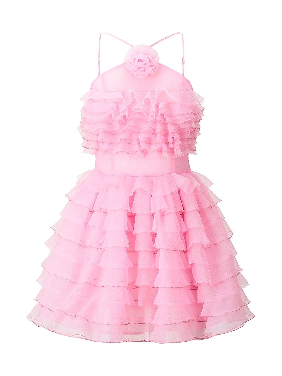 Women's Florian Tiered Ruffle Halter Minidress - Tulip - Size 8