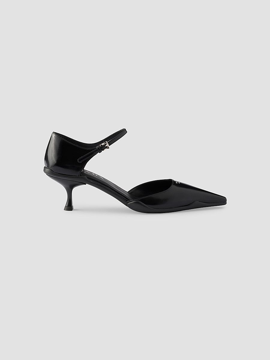 Women's Brushed Leather D'Orsay Pumps - Black - Size 6.5
