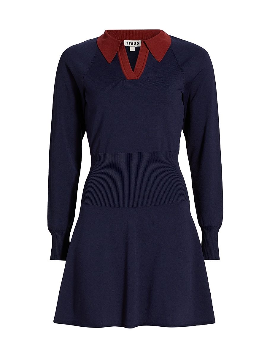 Women's Gene Split Collar Minidress - Navy Sangria - Size XL