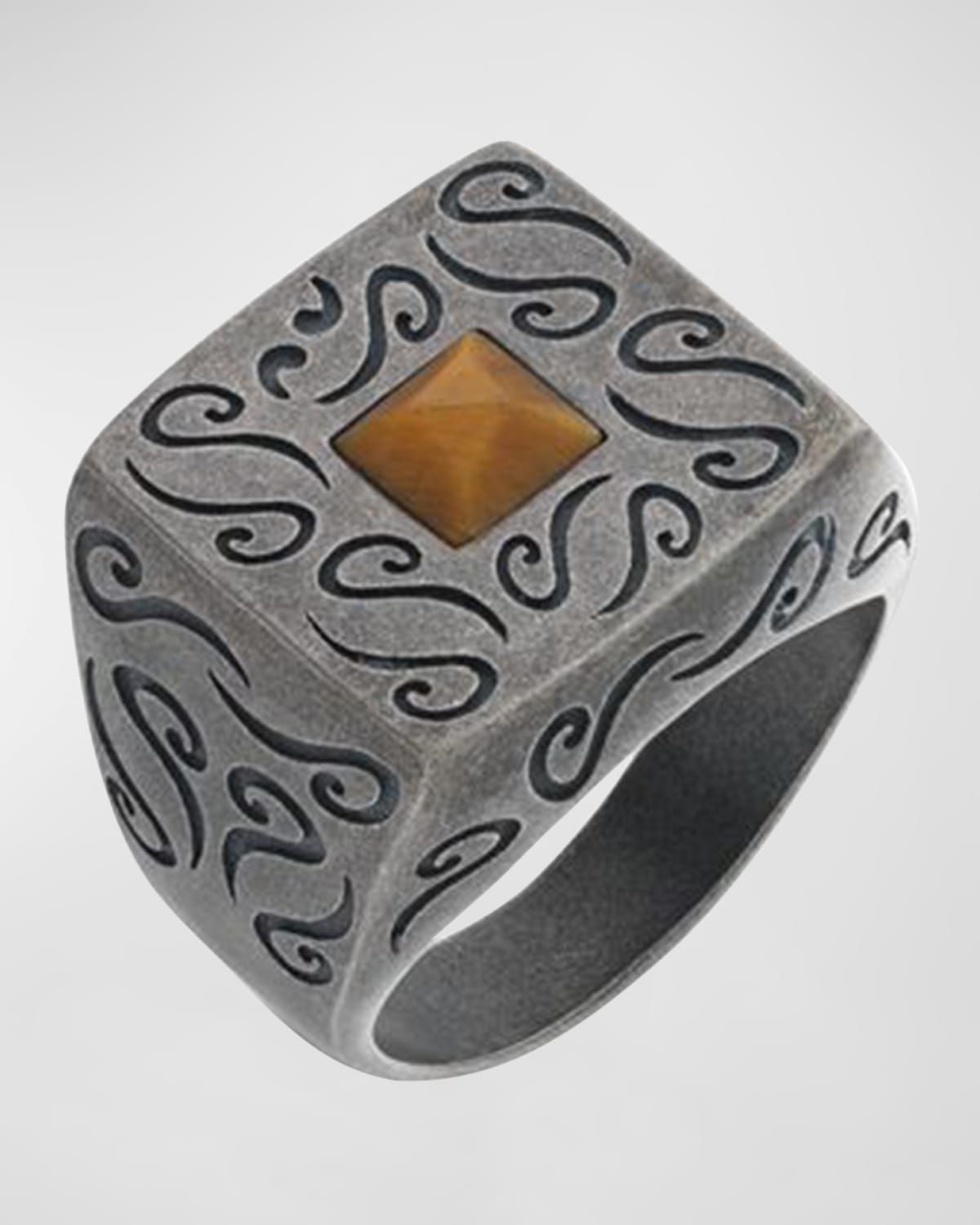 Men & apos;s Ara Square Engraved Ring
