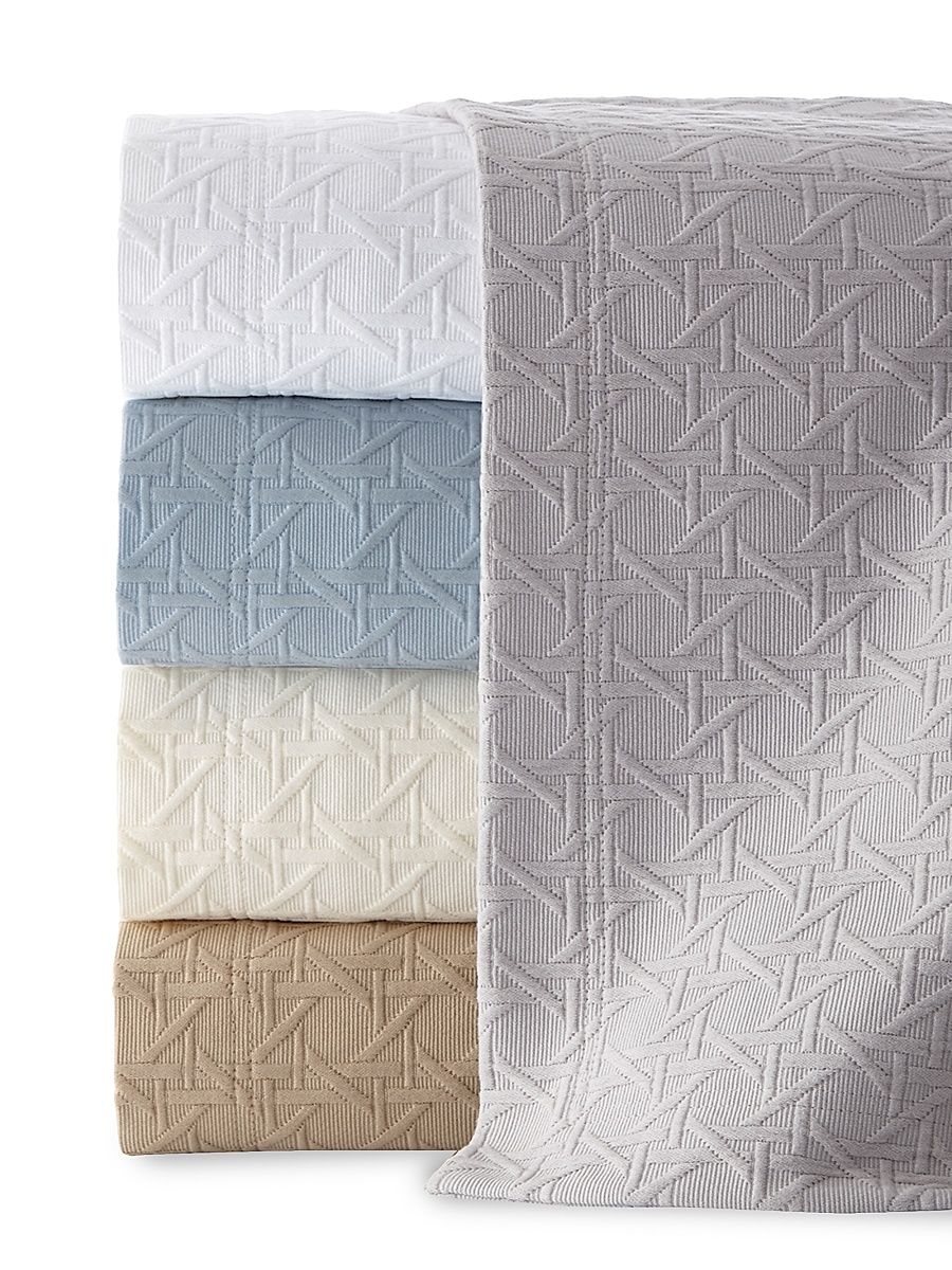 Marcus Matelassé Coverlet - Grey - Size Twin