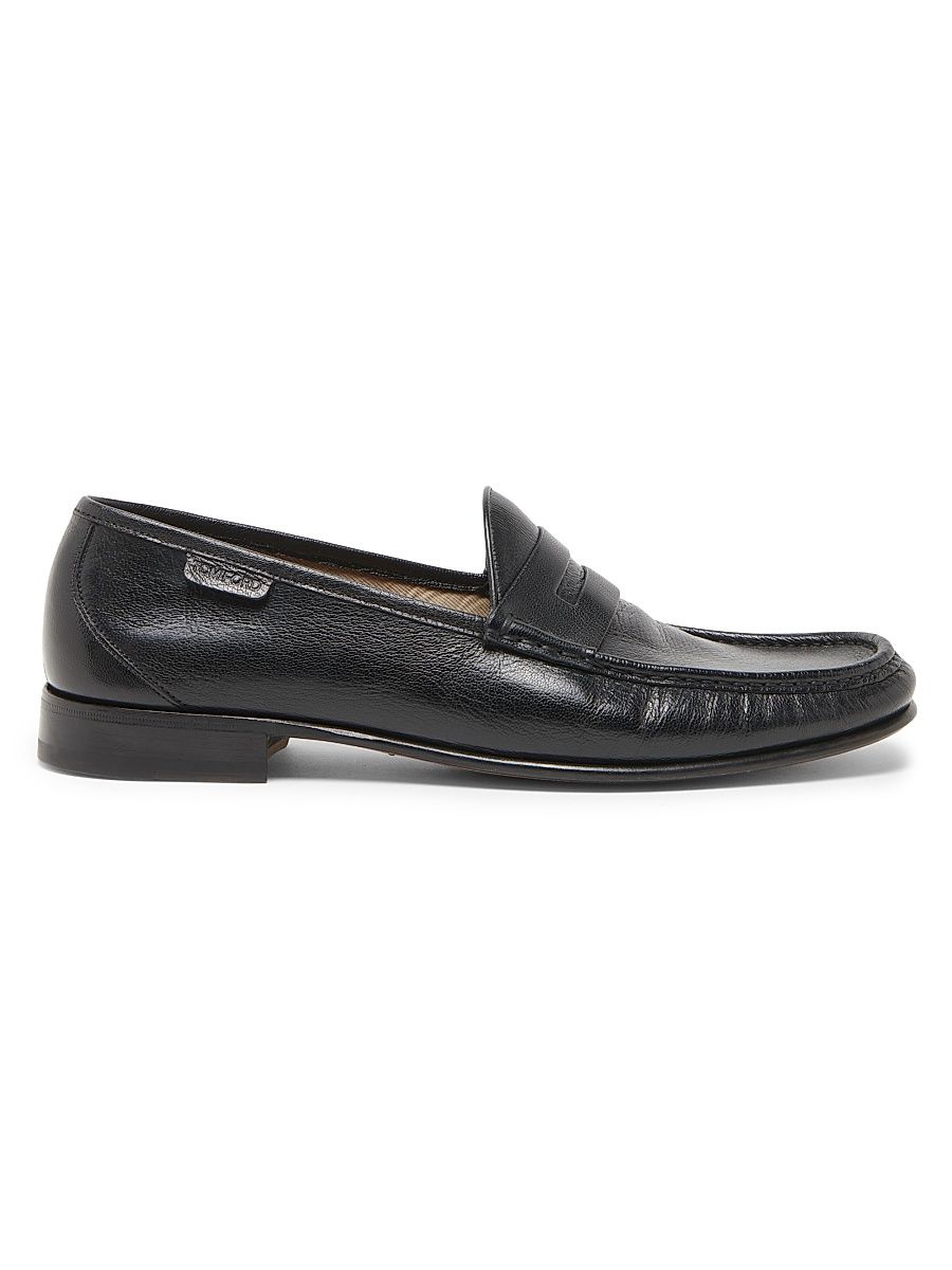 Men's York Supple Grain Penny Loafers - Black - Size 7.5