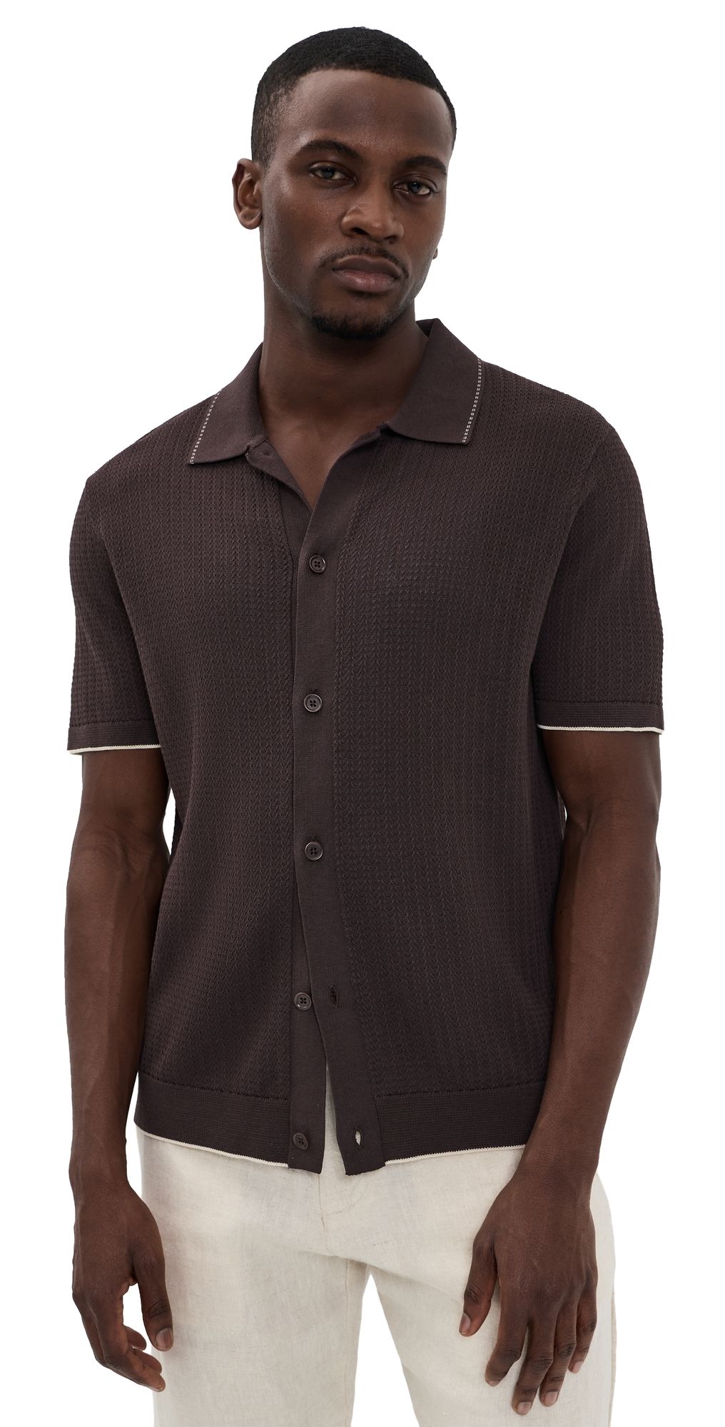 NN07 Nalo Sweater Polo Deep Truffle L