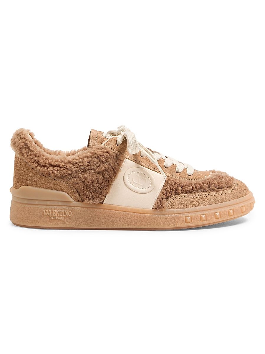 Women's Upvillage Sneakers in Wool and Crust Leather - Camel Glace - Size 5