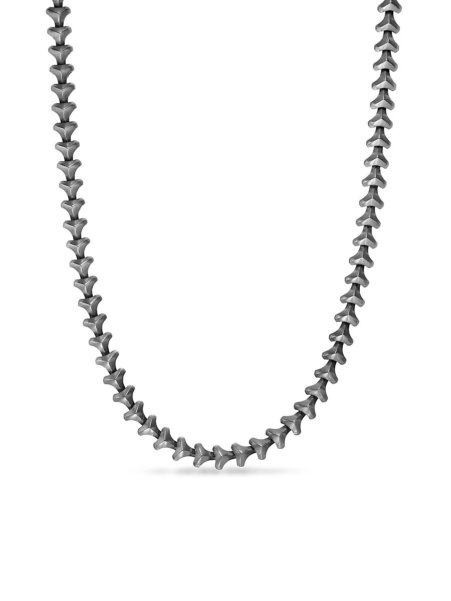 Men's Armory Necklace in Anthracite Titanium, 9.5MM - Silver - Size 20