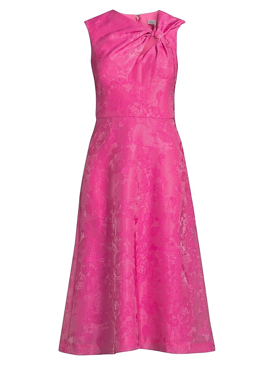 Women's Valencia Jacquard Sleeveless Midi-Dress - Pink Zinnia - Size 10