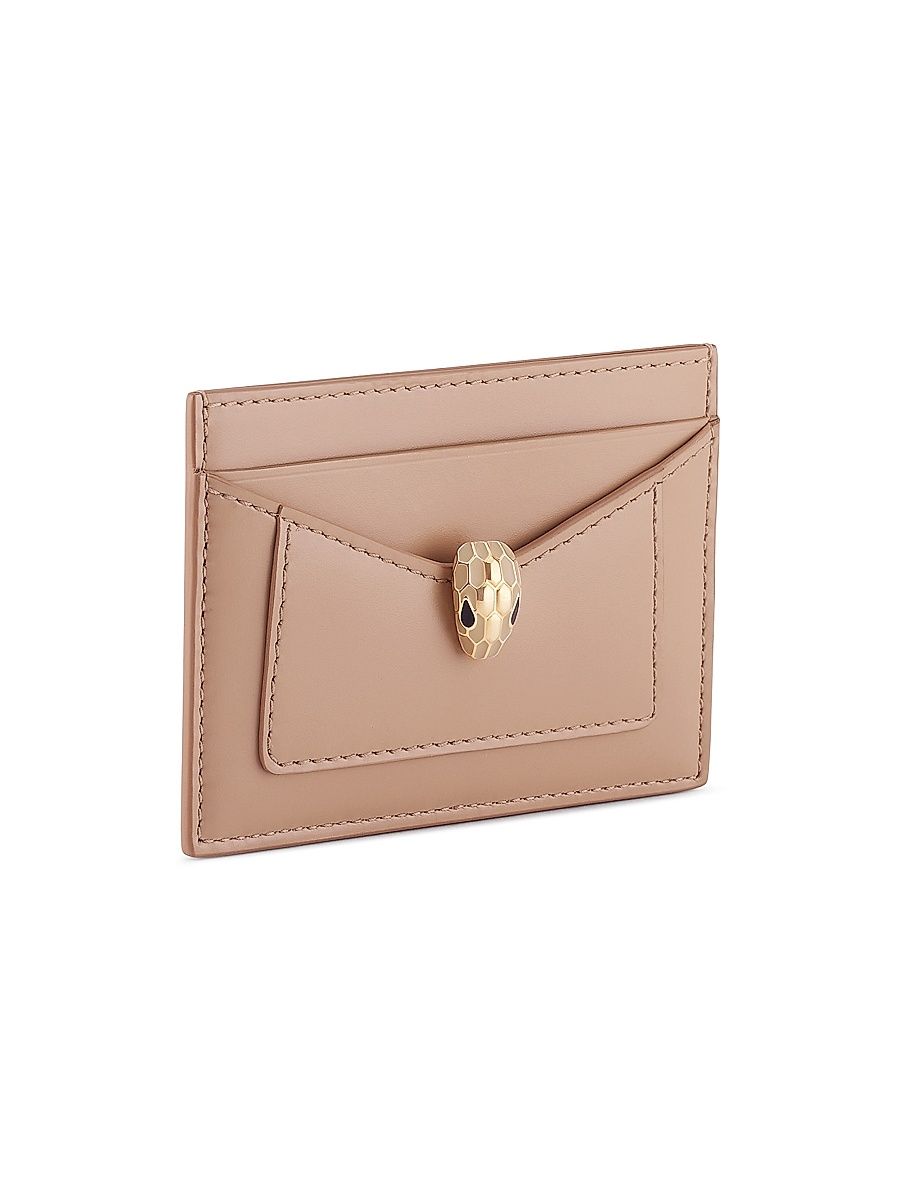 Women's Serpenti Forever Leather Card Holder - Travertine