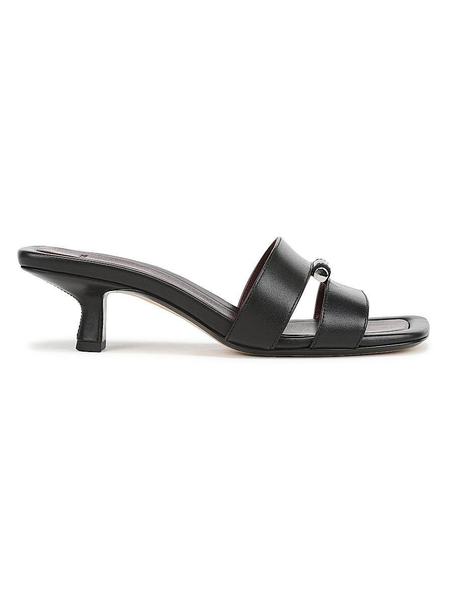 Women's Piper 45MM Leather Kitten-Heel Sandals - Black - Size 11