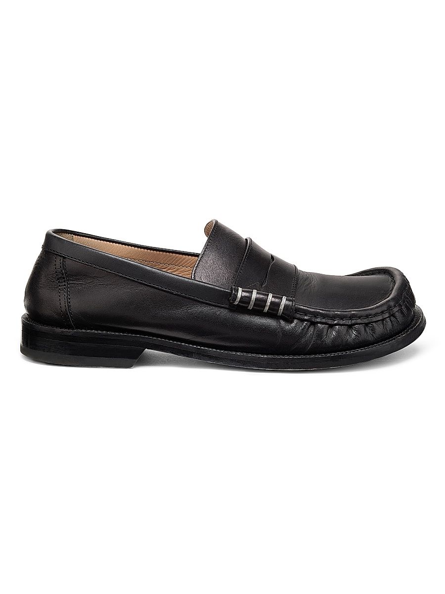 Men's Leather Penny Loafers - Black - Size 13