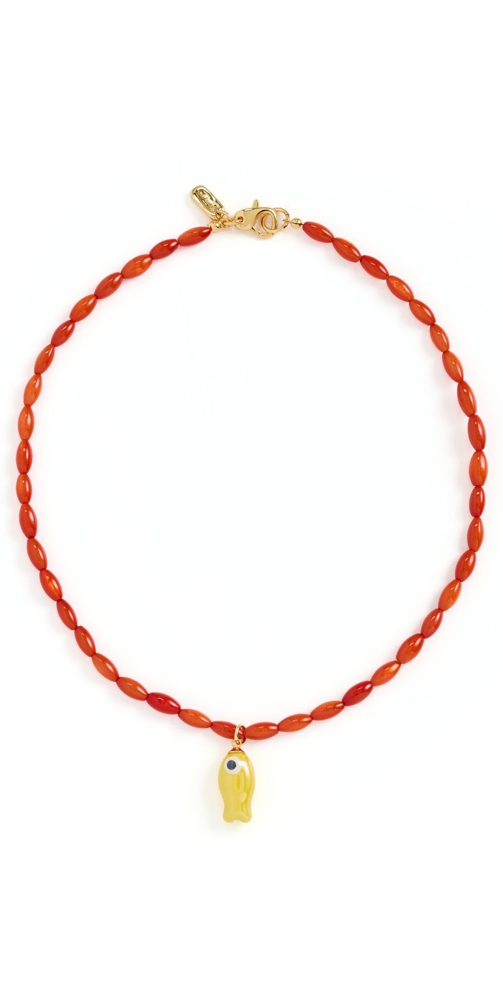Logan Tay Orange Beaded Fish Necklace Orange One Size