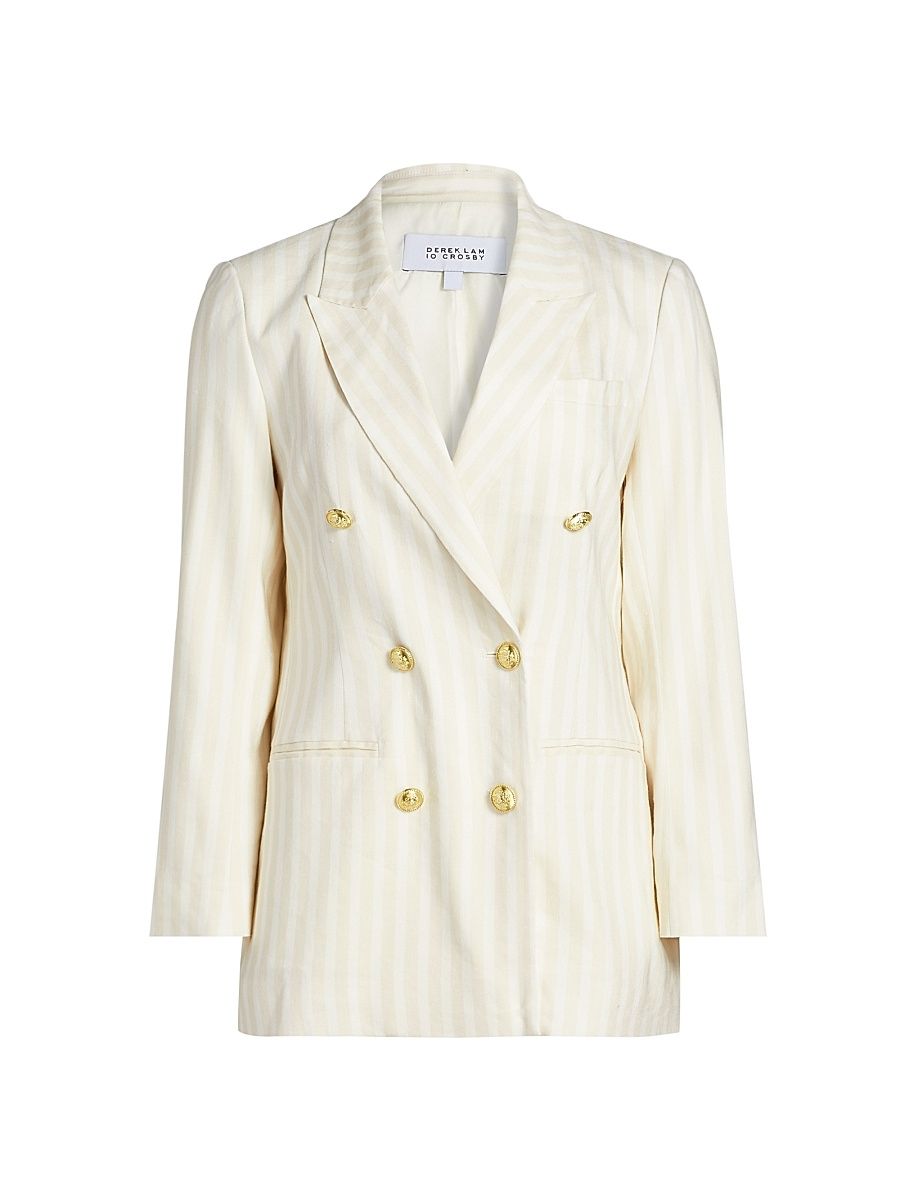 Women's Walter Double-Breasted Jacket - Sand White - Size 14