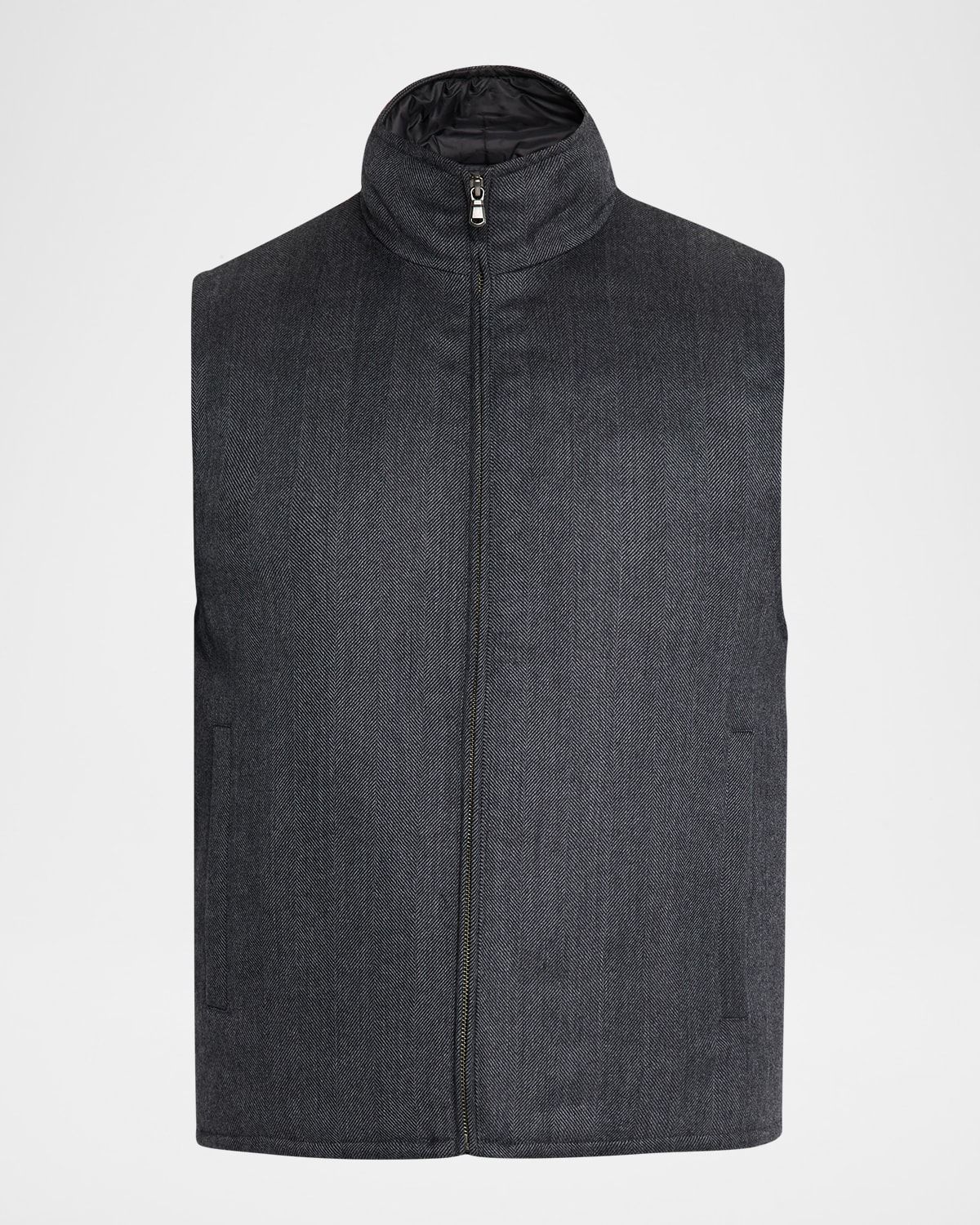 Men & apos;s Wool Herringbone Full-Zip Vest