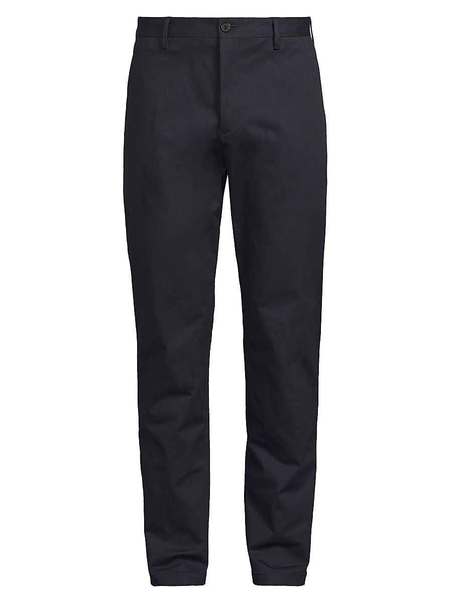 Men's Stretch-Twill Straight-Leg Trousers - Navy - Size 32
