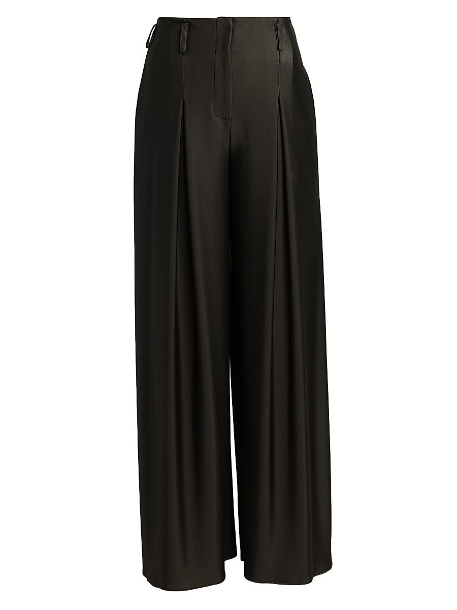 Women's Jersey Wide-Leg Pants - Coffee - Size 12