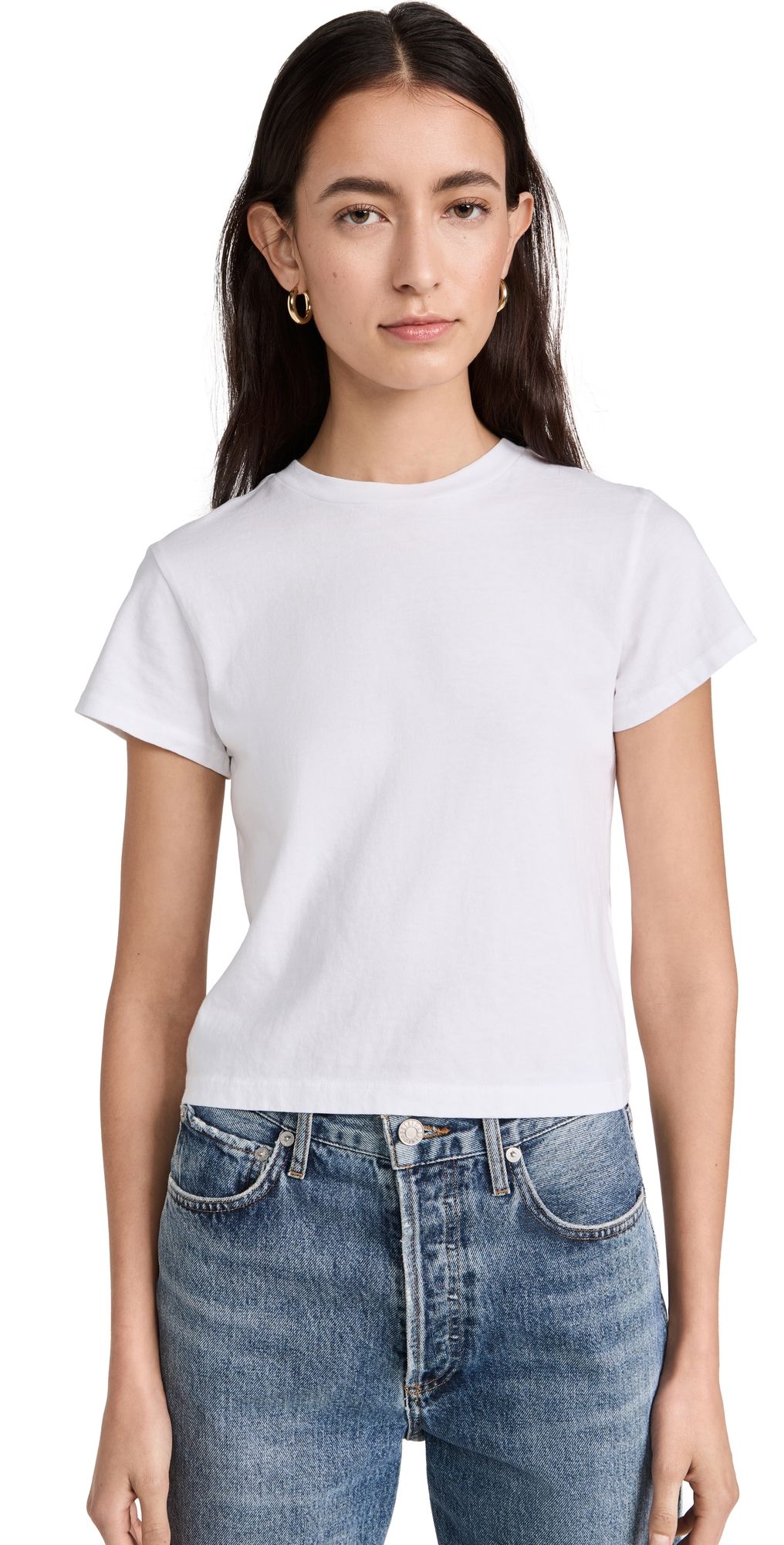 AGOLDE Adine Shrunken Tee White M