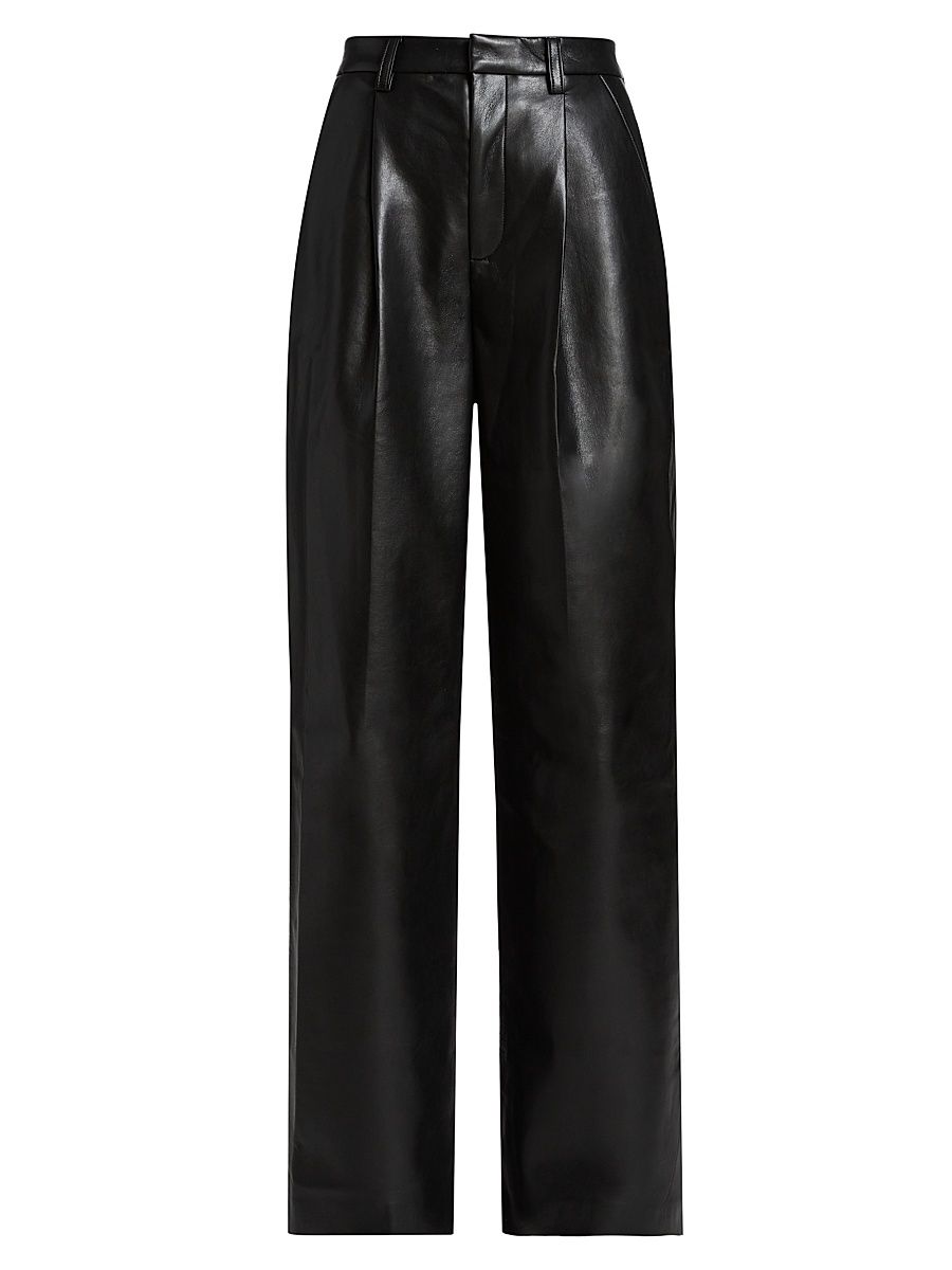 Women's Carmen Faux Leather Pants - Black Recycled Leather - Size 10