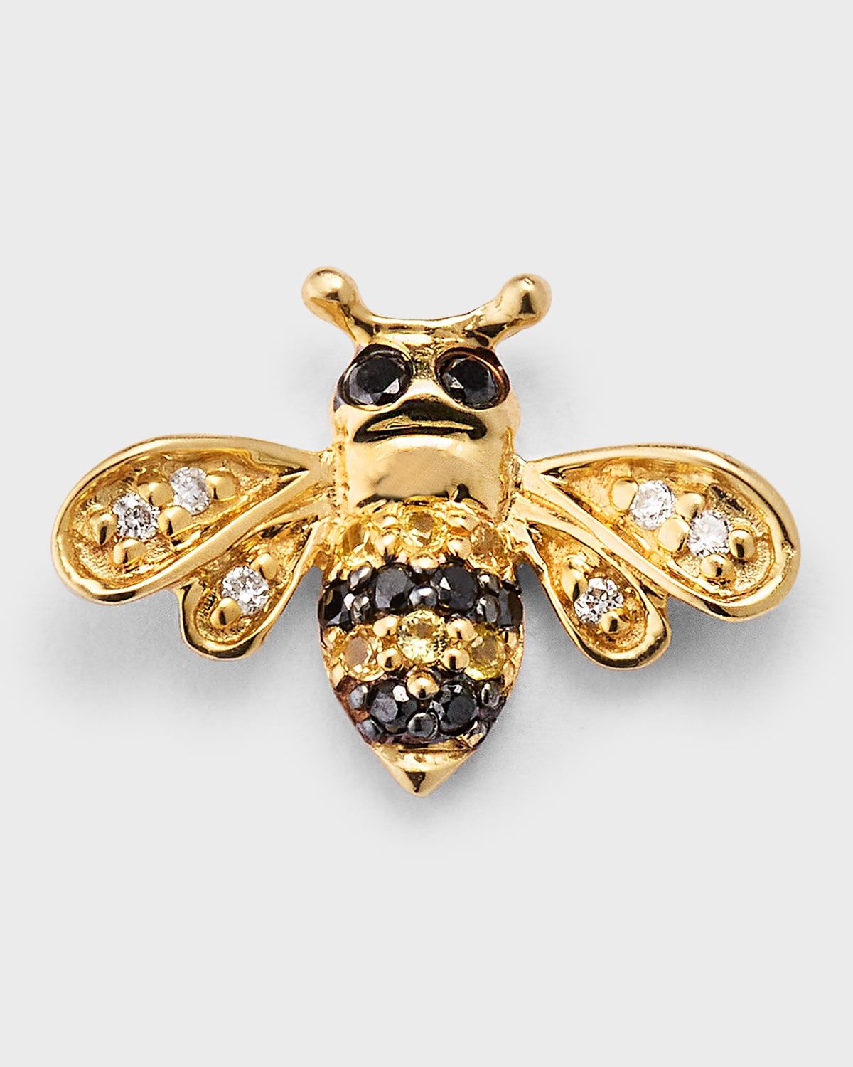 14k Gold Diamond & Sapphire Bee Stud Earring (Single)