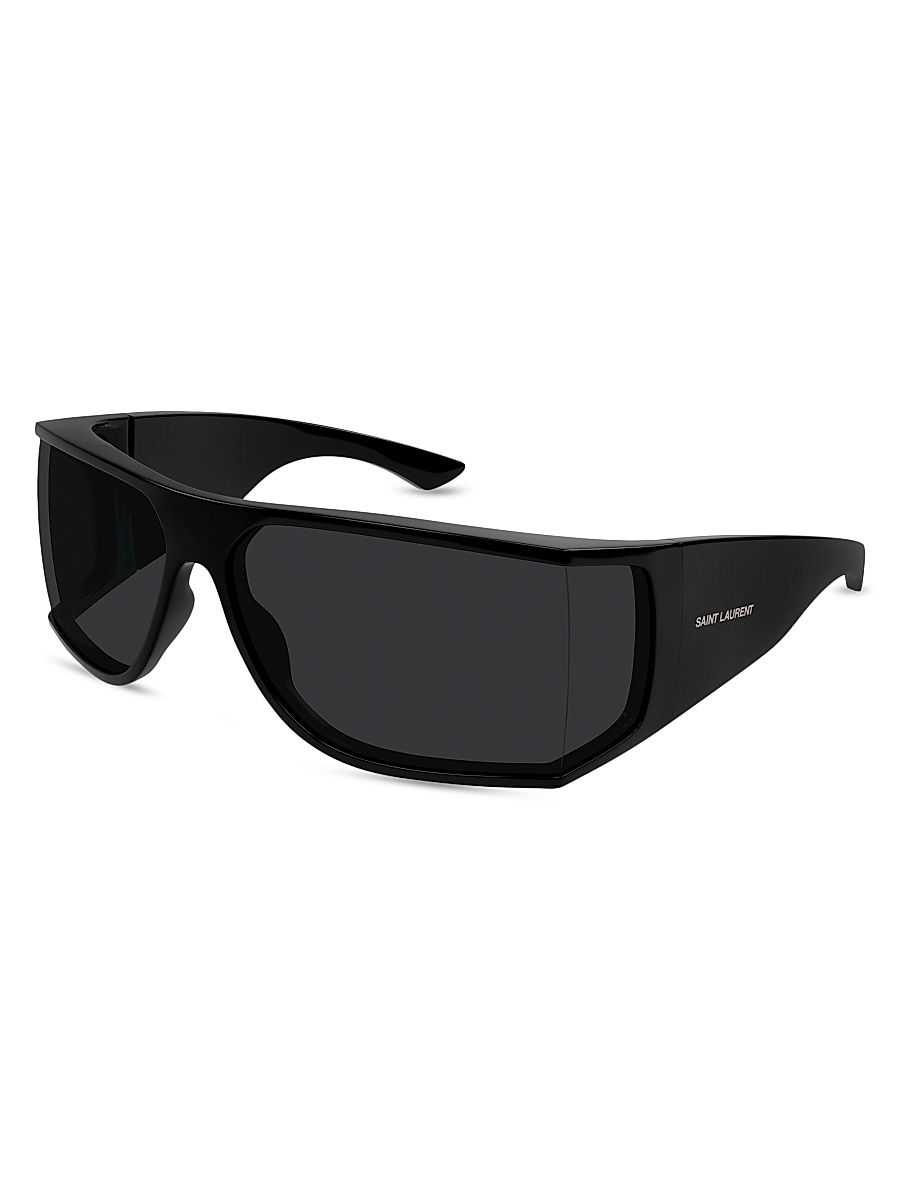 Men's 75MM Rectangular Sunglasses - Black
