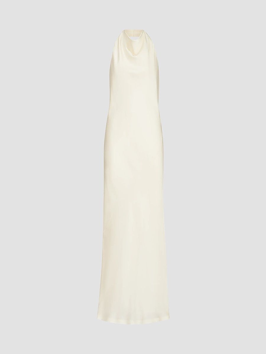 Women's Silk Satin Halterneck Dress - Panama - Size XS