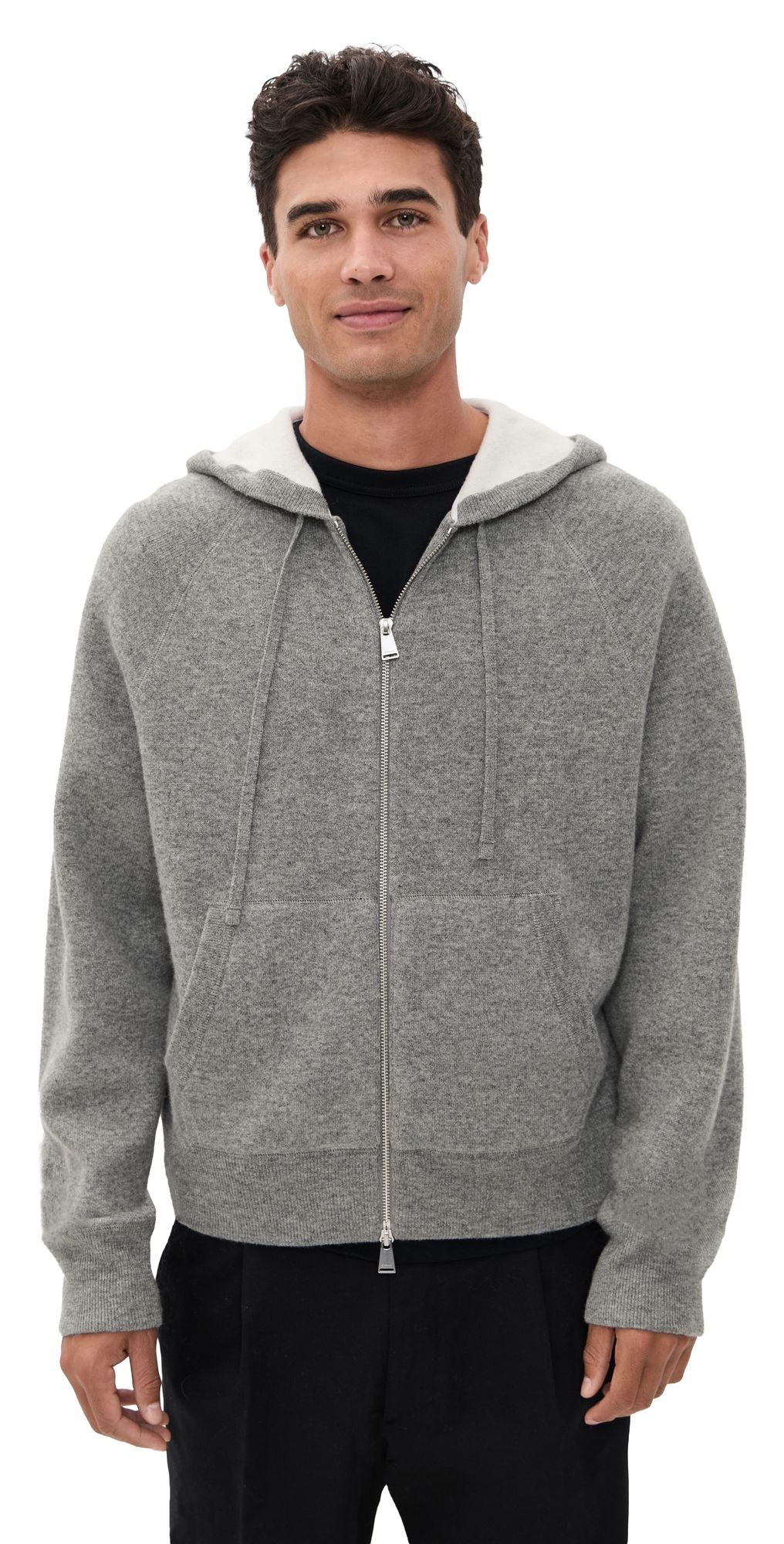 SIMKHAI Jackson Cashmere Blend Hoodie Heather Grey XL