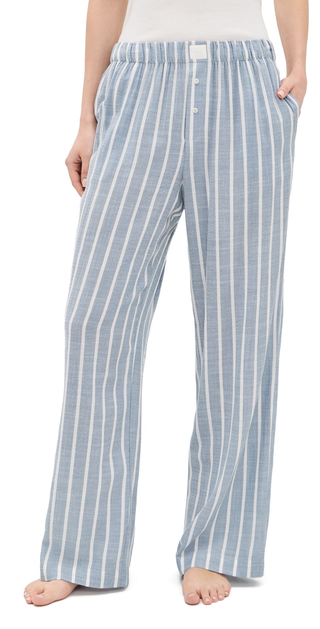 Eberjey Nautico Boxer Pants Classic Stripe Slate Blue XL