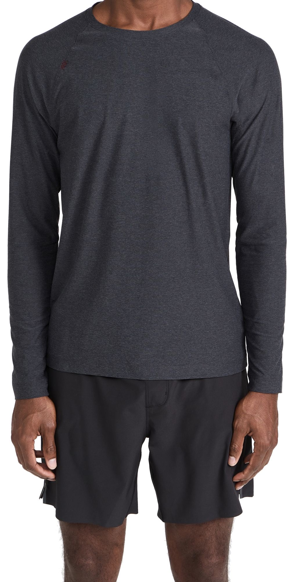 Rhone Reign Long Sleeve Tee Black Heather S