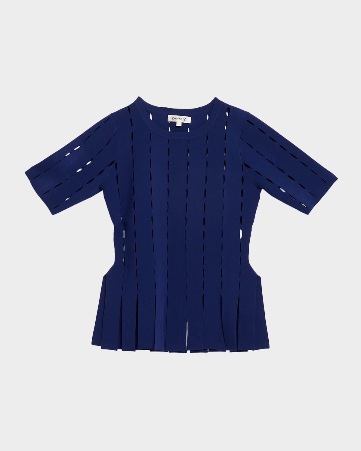 Murphy Laser-Cut Peplum Top