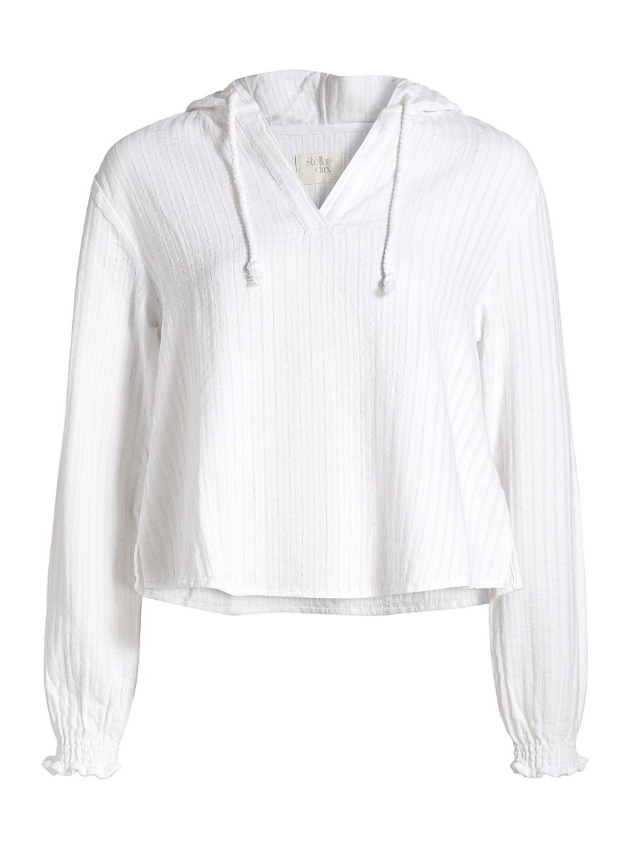 Women's Kai Hooded Blouse - White - Size XS