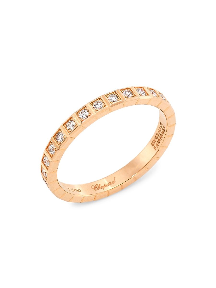 Women's Ice Cube 18K Rose Gold & Diamond Ring - Rose Gold - Size 6.75