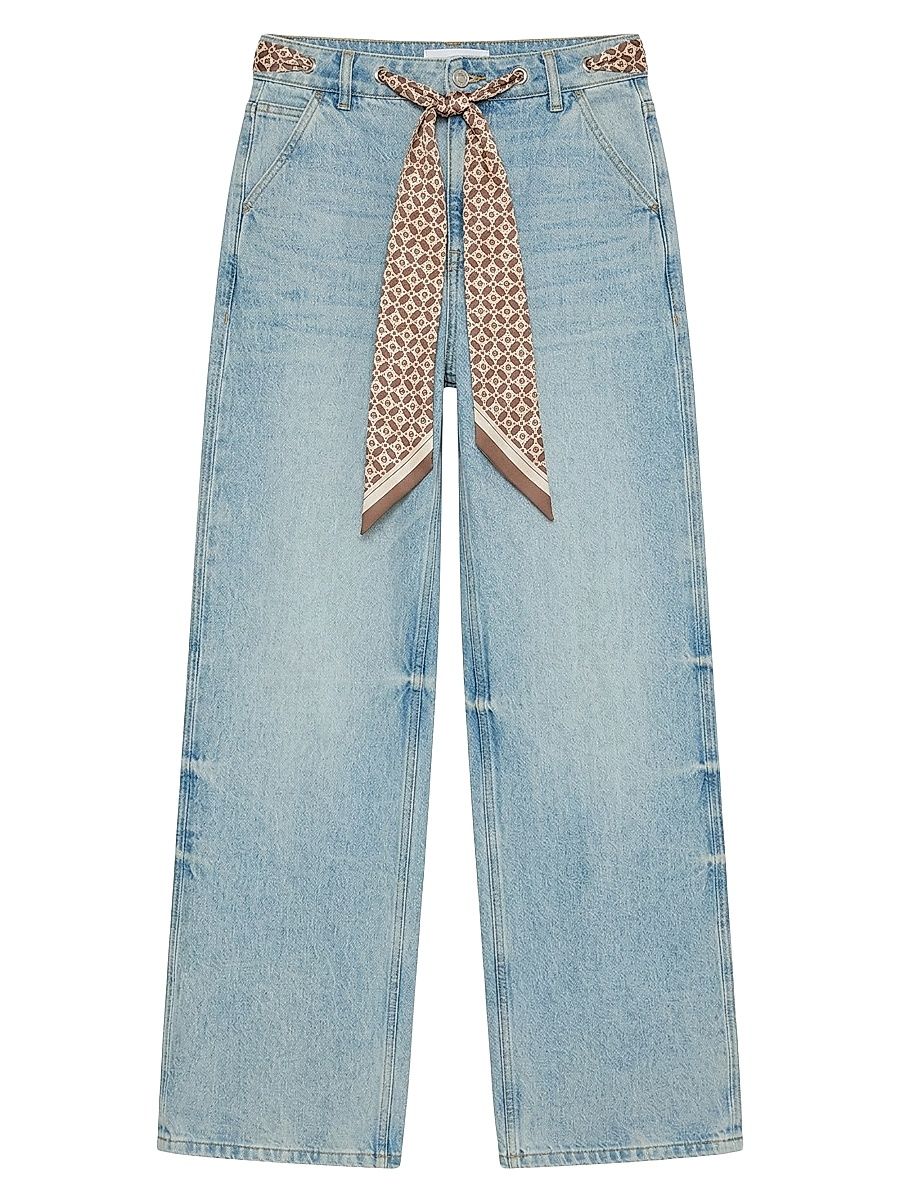 Women's Bond Sash Belt Baggy Jeans - Coastline - Size 29