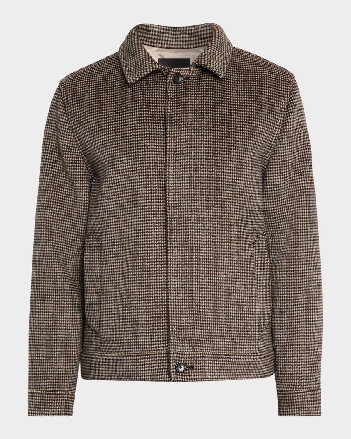 Men & apos;s Houndstooth Button-Front Bomber Jacket