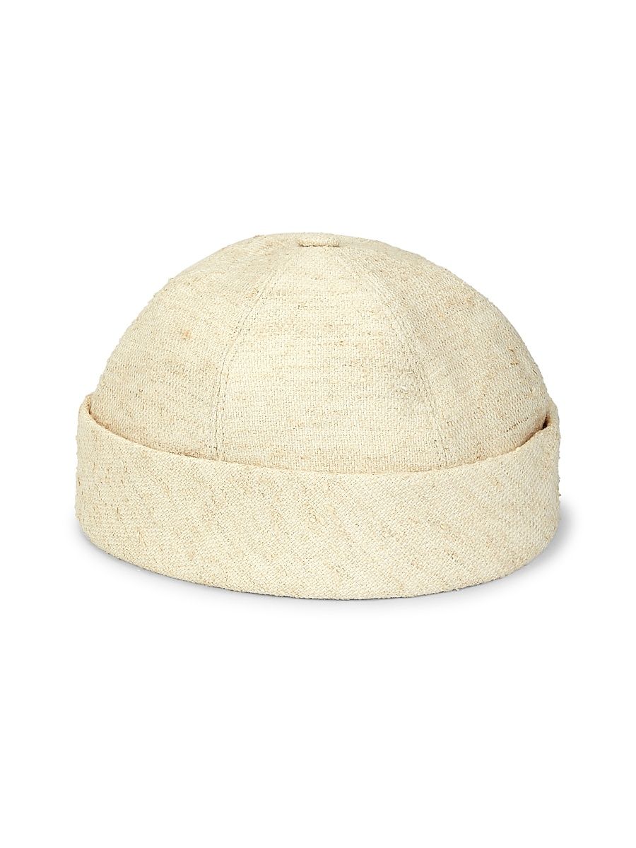 Women's Wool & Linen-Blend Natté Beanie - Shoji Paper - Size Medium