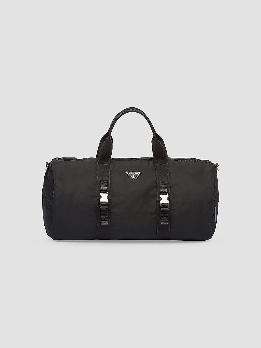 Prada Men's Re-Nylon and Saffiano Leather Duffle Bag - Black