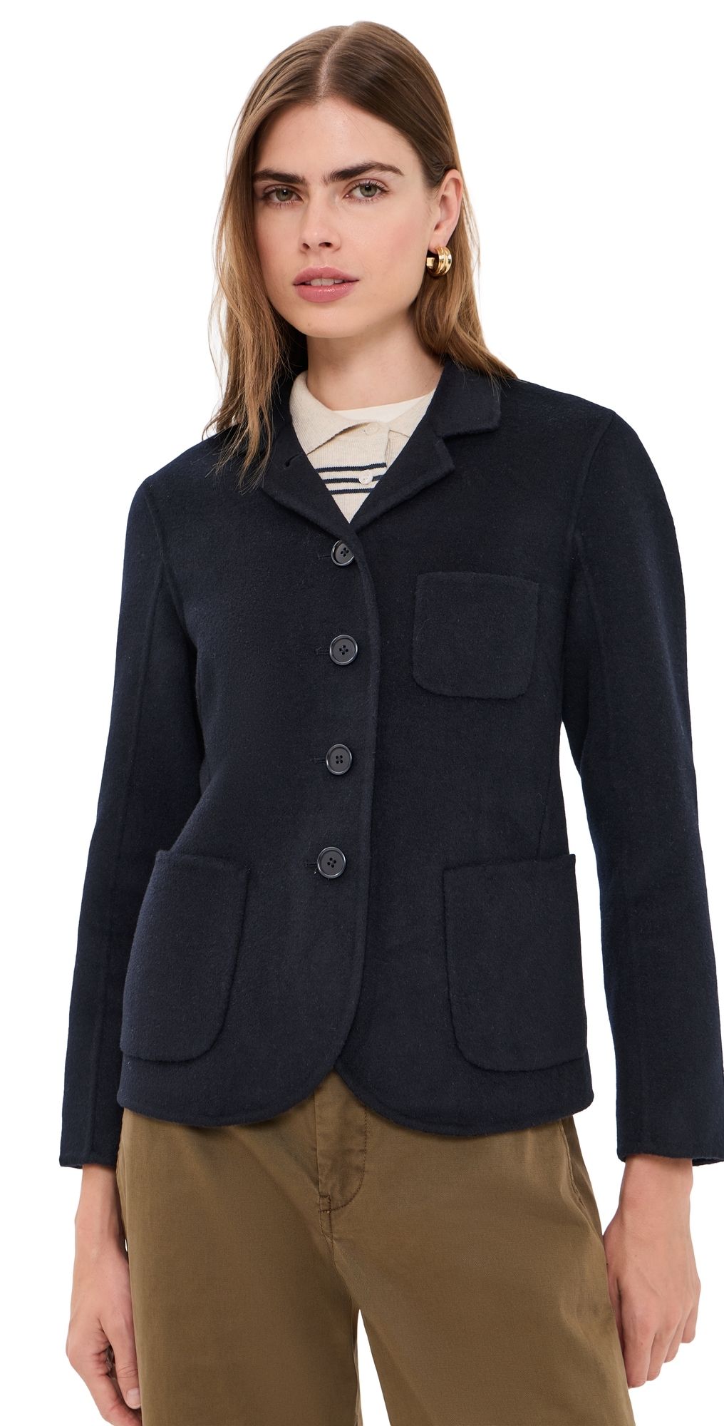 Alex Mill Lexington Jacket In Double Face Wool Navy S