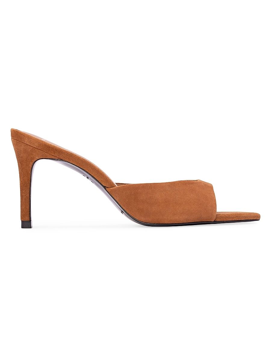 Women's Brea 80MM Suede Mules - Caramel Suede - Size 10