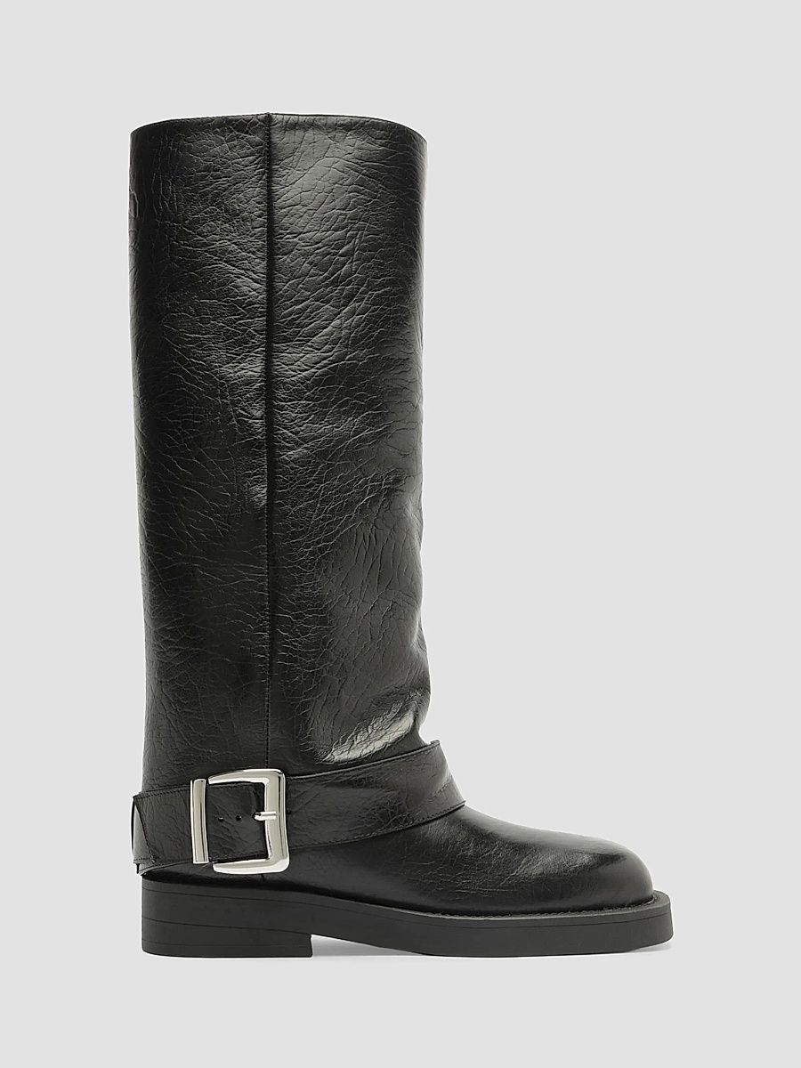 Women's Patrice Up 40MM Leather Boots - Black - Size 9.5