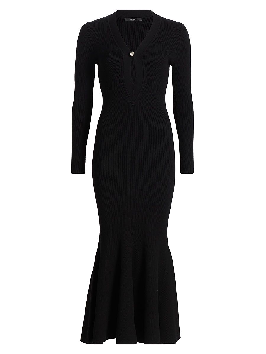 Women's Zora Knit Keyhole Midi-Dress - Jet - Size XL