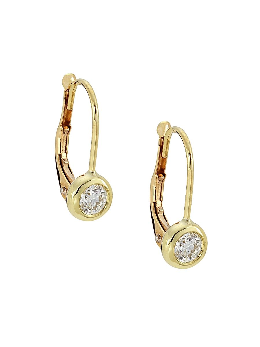 Women's 18K Yellow Gold & Diamond Drop Earrings