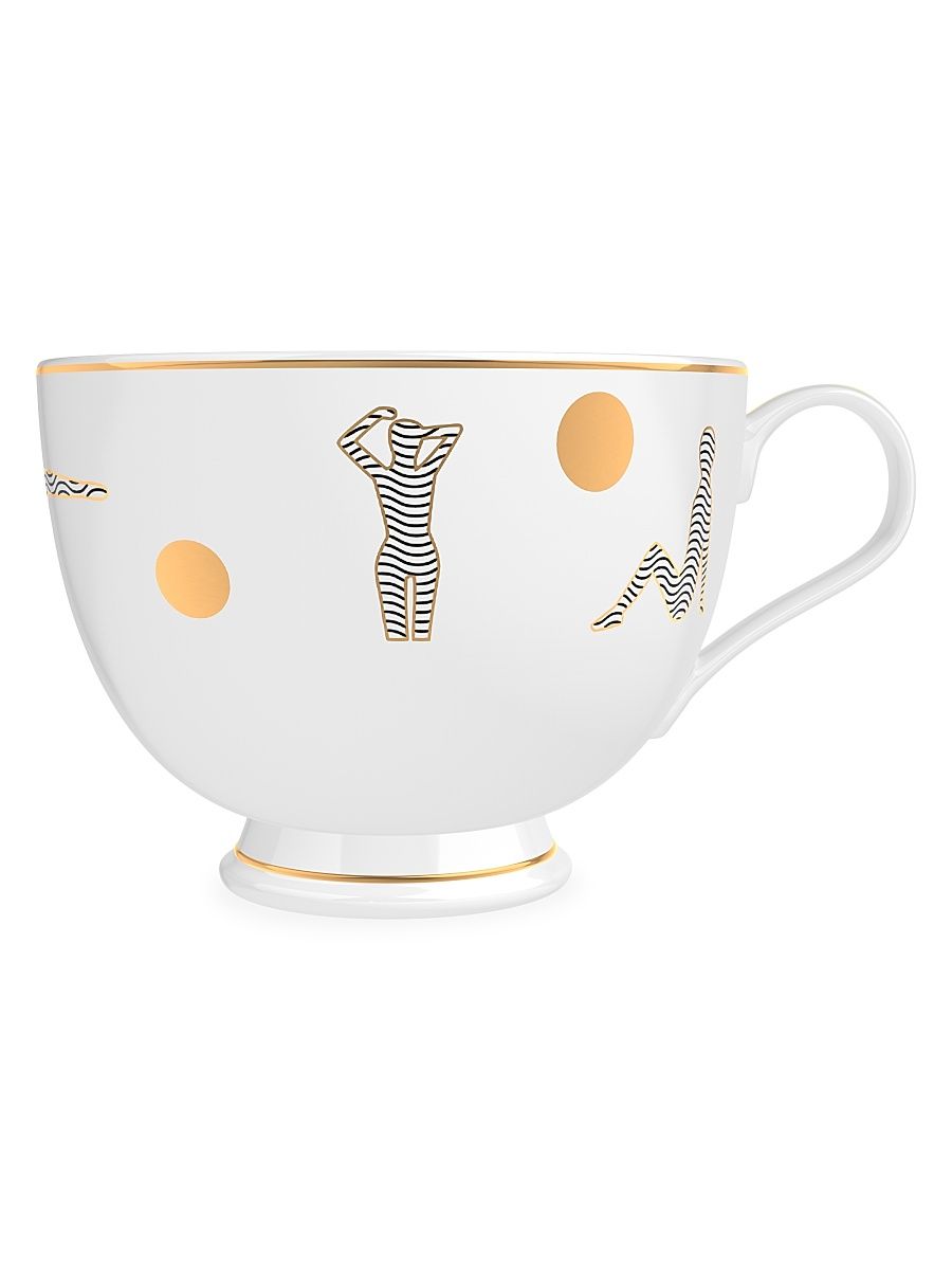 Women's Les Echappées 2-Piece Jasmine Scented Bone China Tea Cup Candle Set