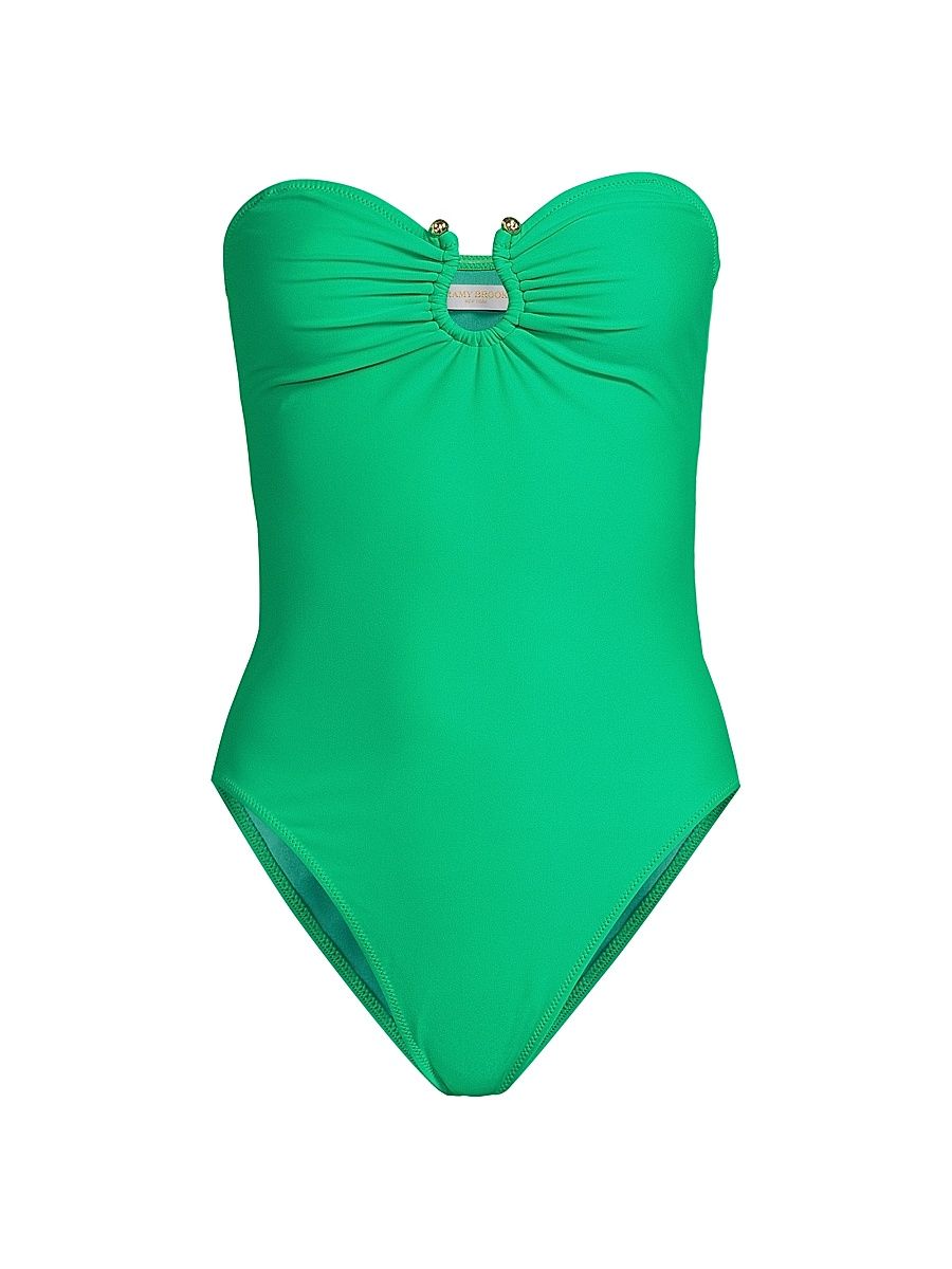 Women's Ezra Strapless One-Piece Swimsuit - Palm Green - Size Large