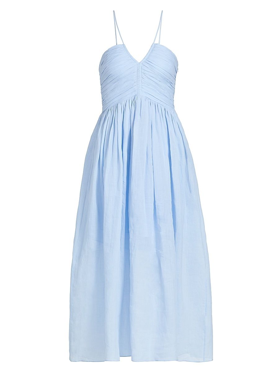 Women's Rumi Ruched Midi-Dress - Sky Blue - Size 14