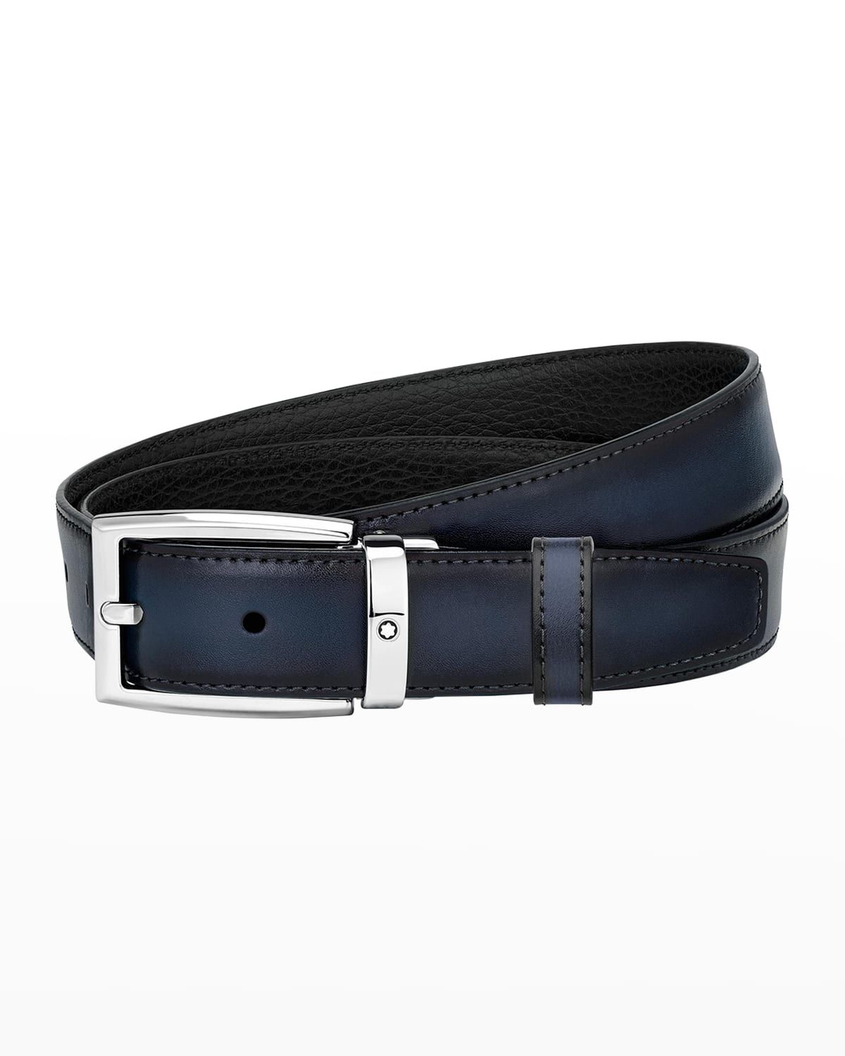 Men & apos;s Reversible Leather Buckle Belt