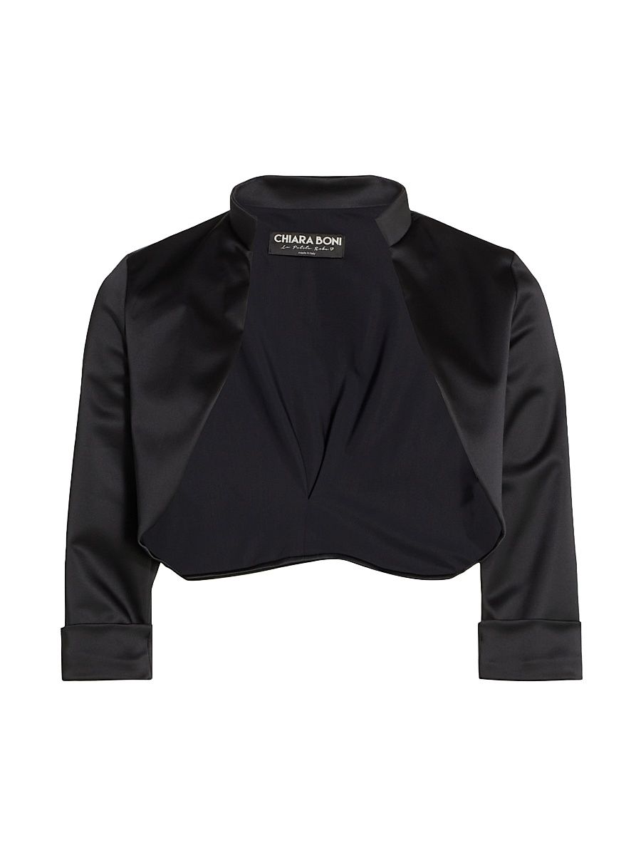 Women's Amatista Satin Shrug - Black - Size 12